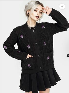 Disturbia Black Chunky Knit Cardigan